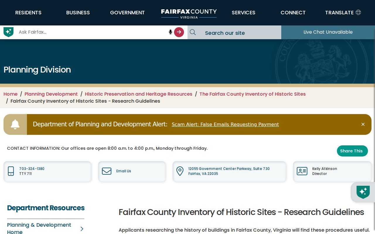 Chantilly past residents historical-property research guidelines