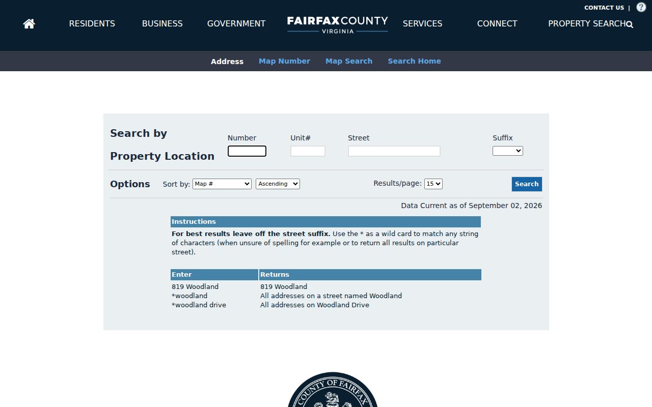 Chantilly residents directory Fairfax iCare address search