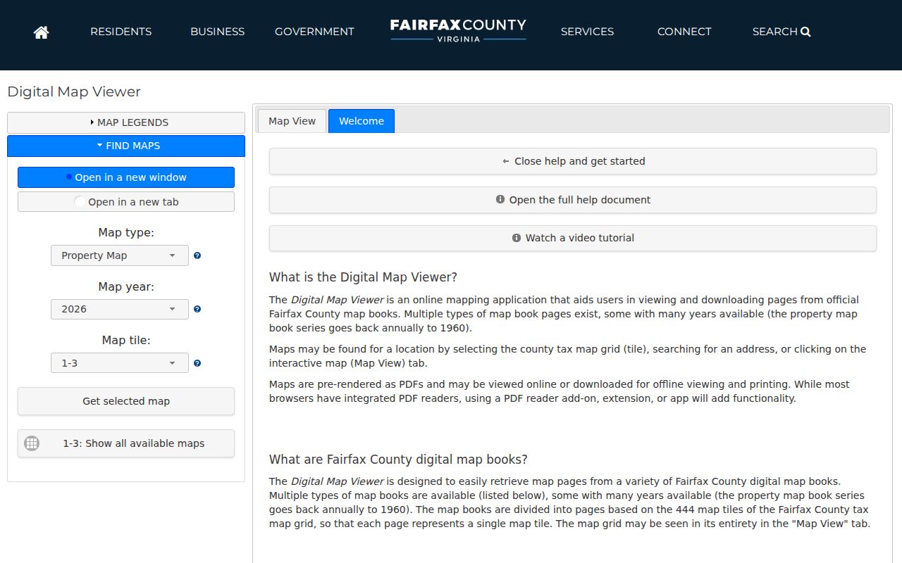 Chantilly street directory Fairfax Digital Map Viewer