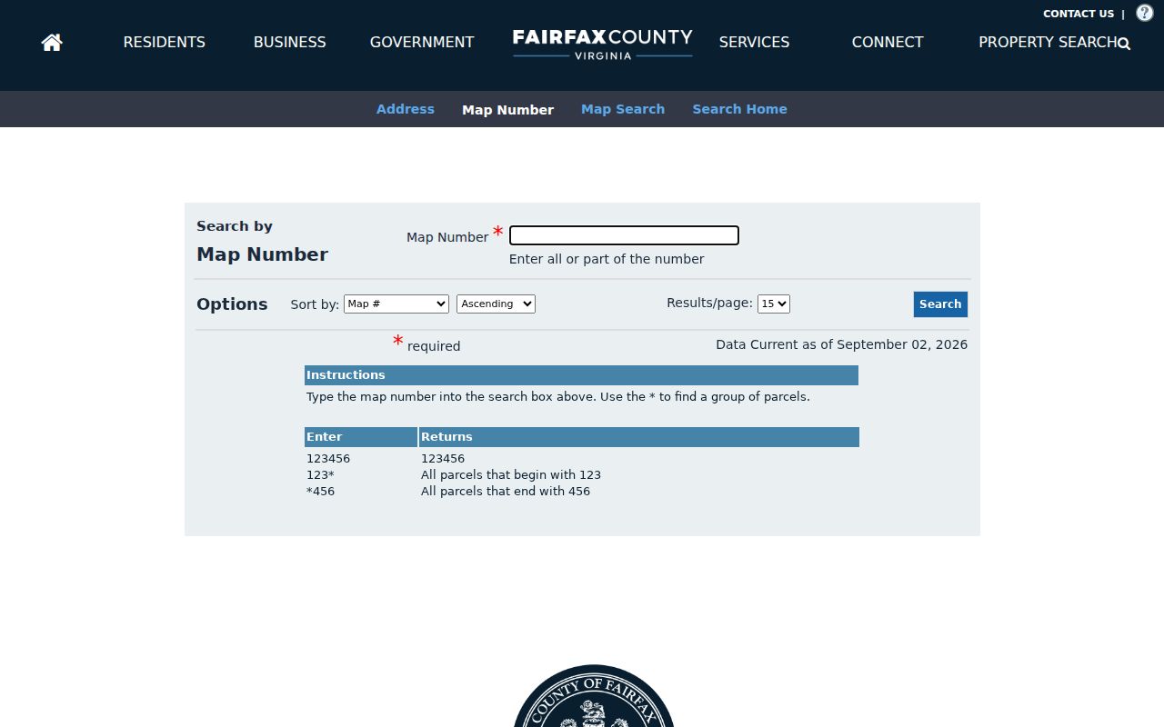 Chantilly street directory iCare map-number search